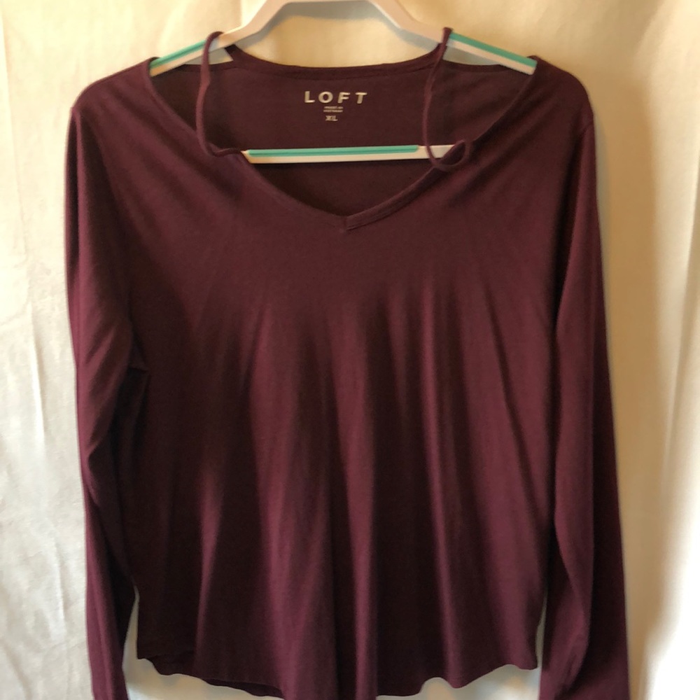 Loft size XL burgundy long sleeve